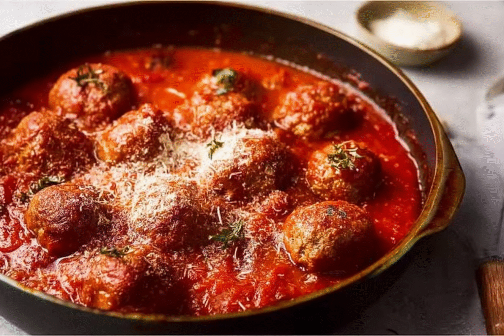 Meatballs in Tomato Maple Sauce