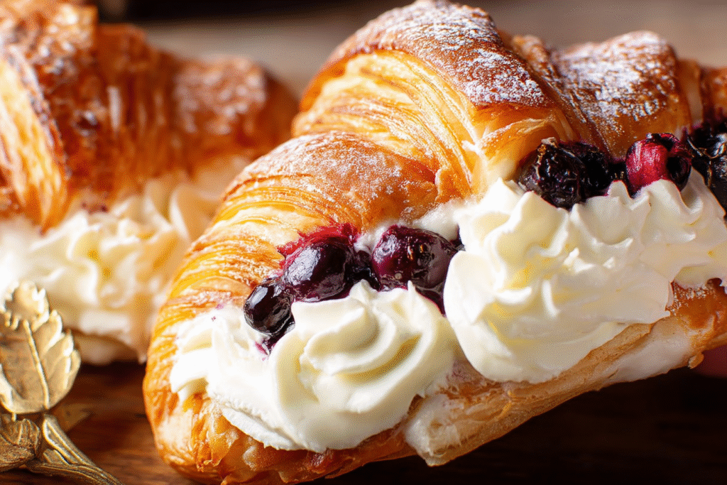 Berries and Cream Filled Croissants