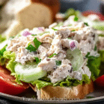 Best chicken salad recipe in a white bowlThis creamy chicken salad recipe is quick, easy, and full of flavor.