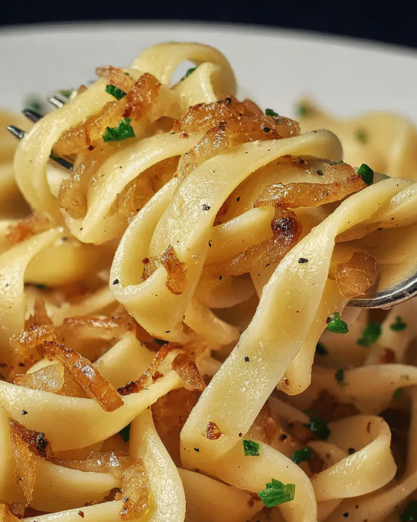 Cooking Onions for Onion Pasta Recipe