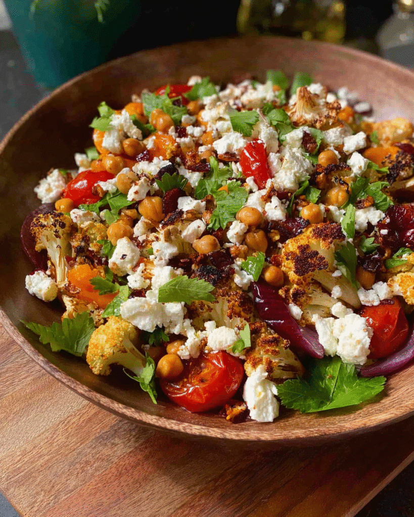 Cauliflower and Date Salad with Arugula and Feta