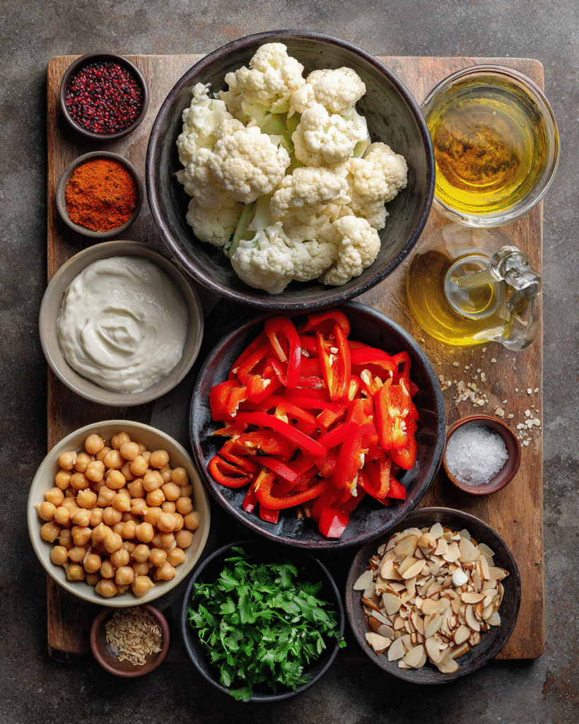 Ingredients for Cauliflower Feta Baked Salad