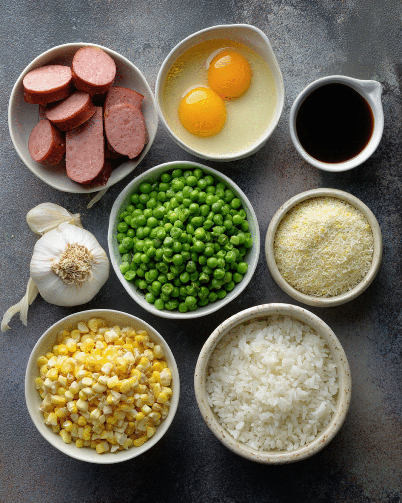 Cooking diced Spam for fried rice
