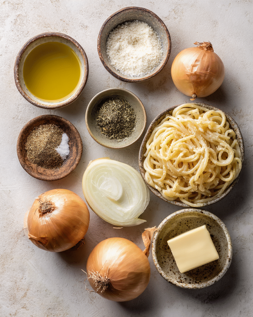 Onion Pasta Recipe with Golden Caramelized Onions