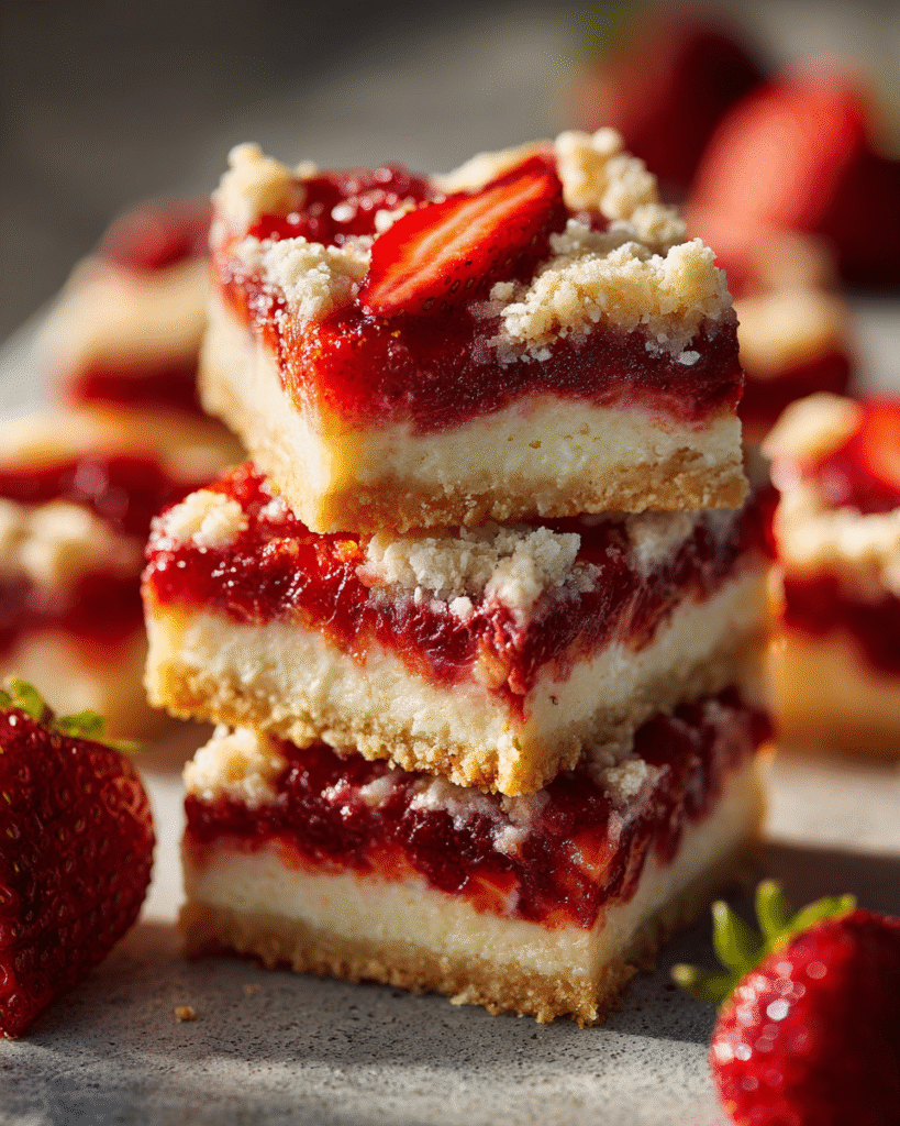 Step-by-step process for baking Strawberry Shortcake Bars