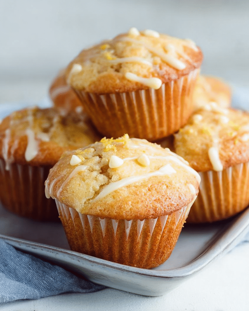 Lemon White Chocolate Muffins served with brunch